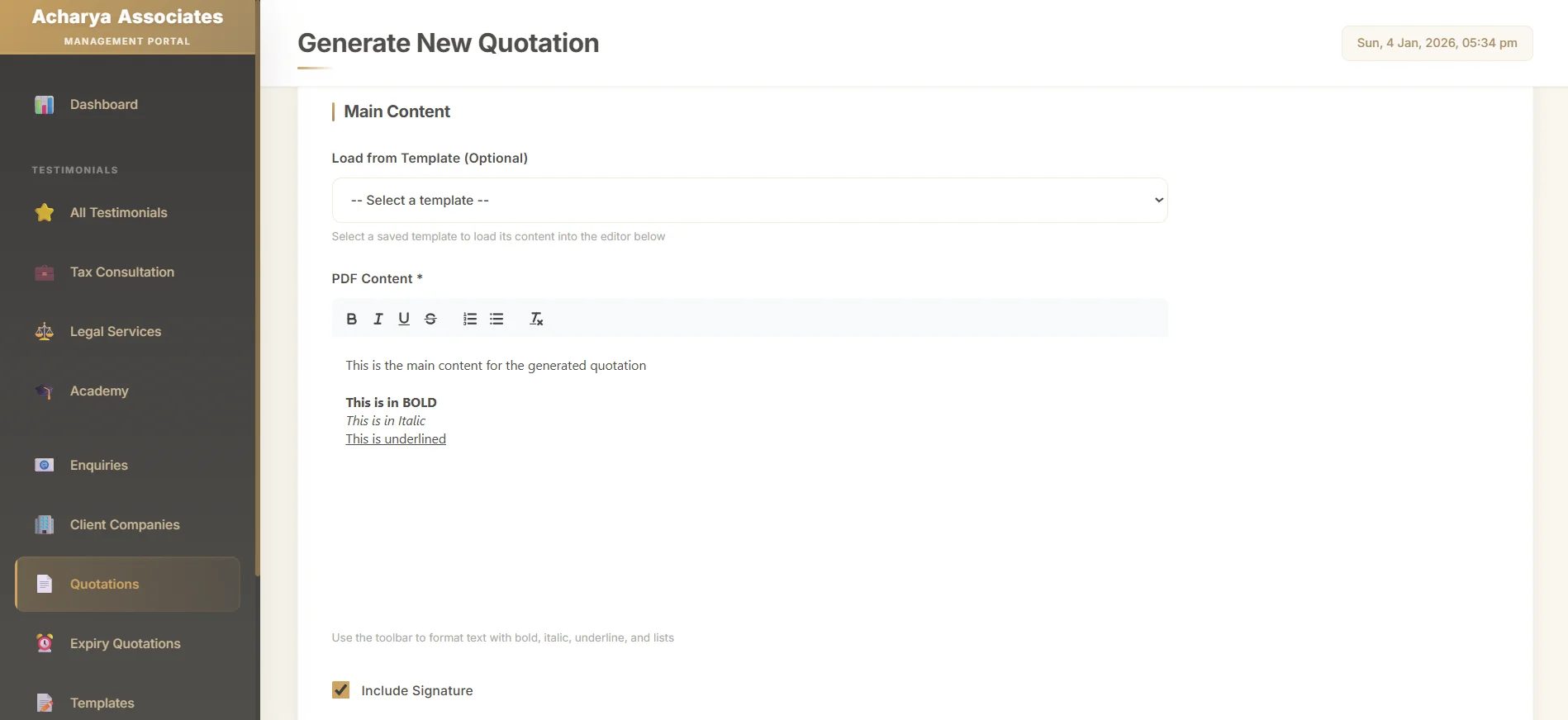 Quotation Generator