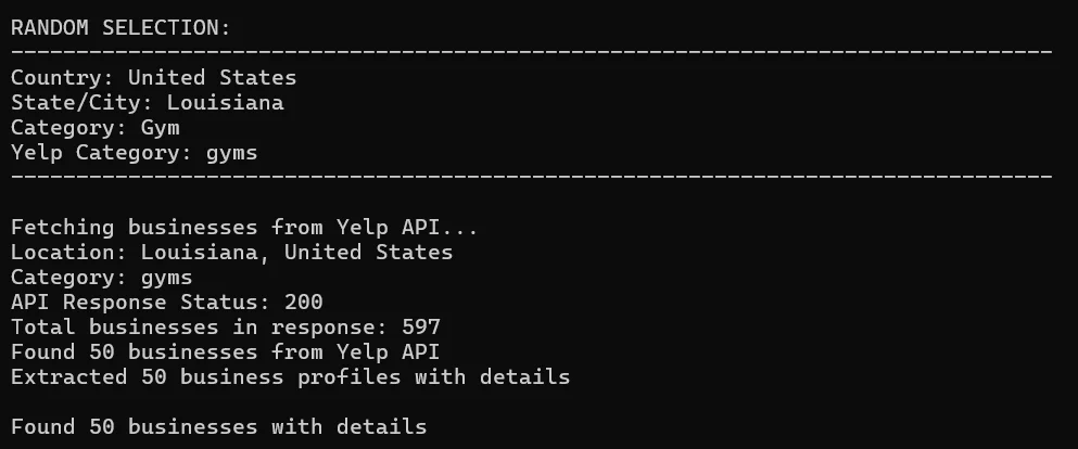 Terminal Output 1