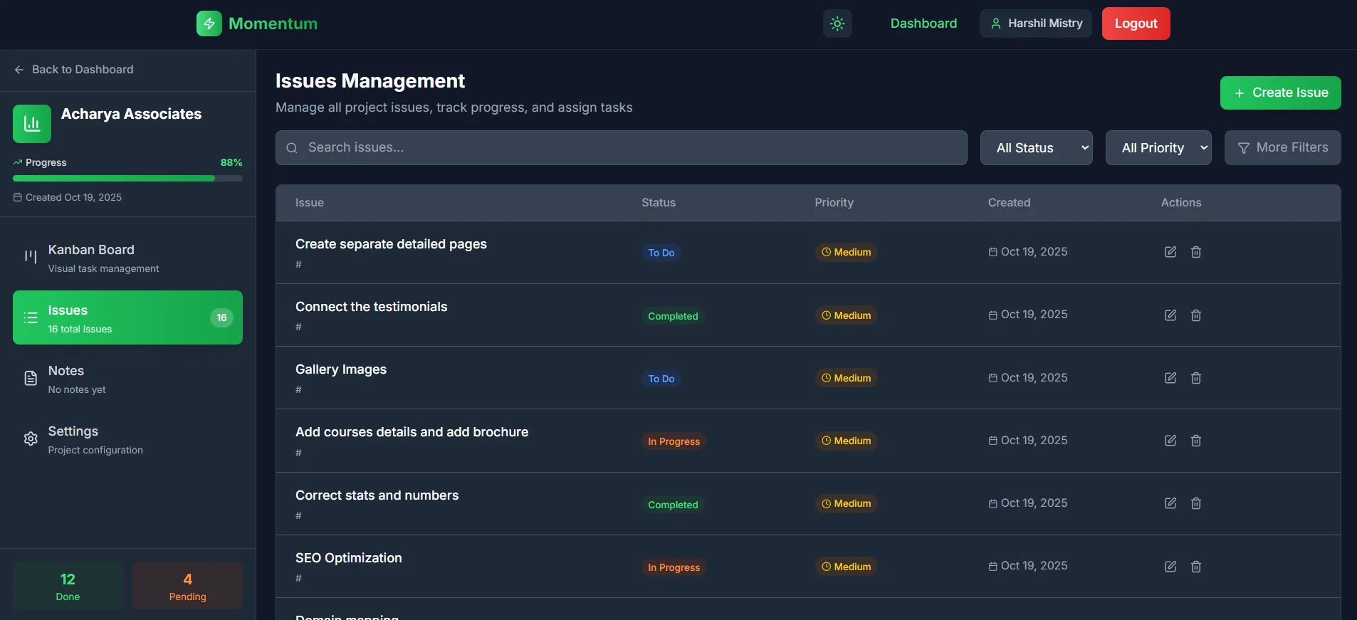 Issues Tracker