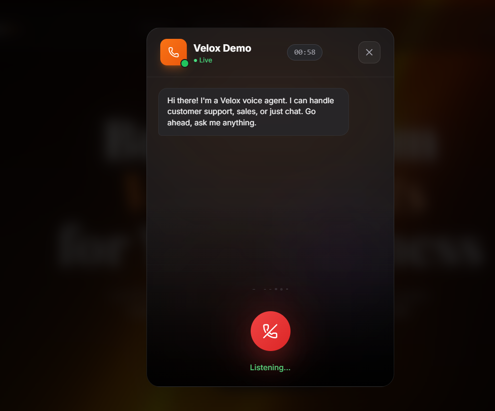 Live Call Interface